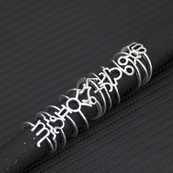 **BRYNN* 12-Pc Silver Zodiac Sign Fashion Ring Set - Picture 3 of 6